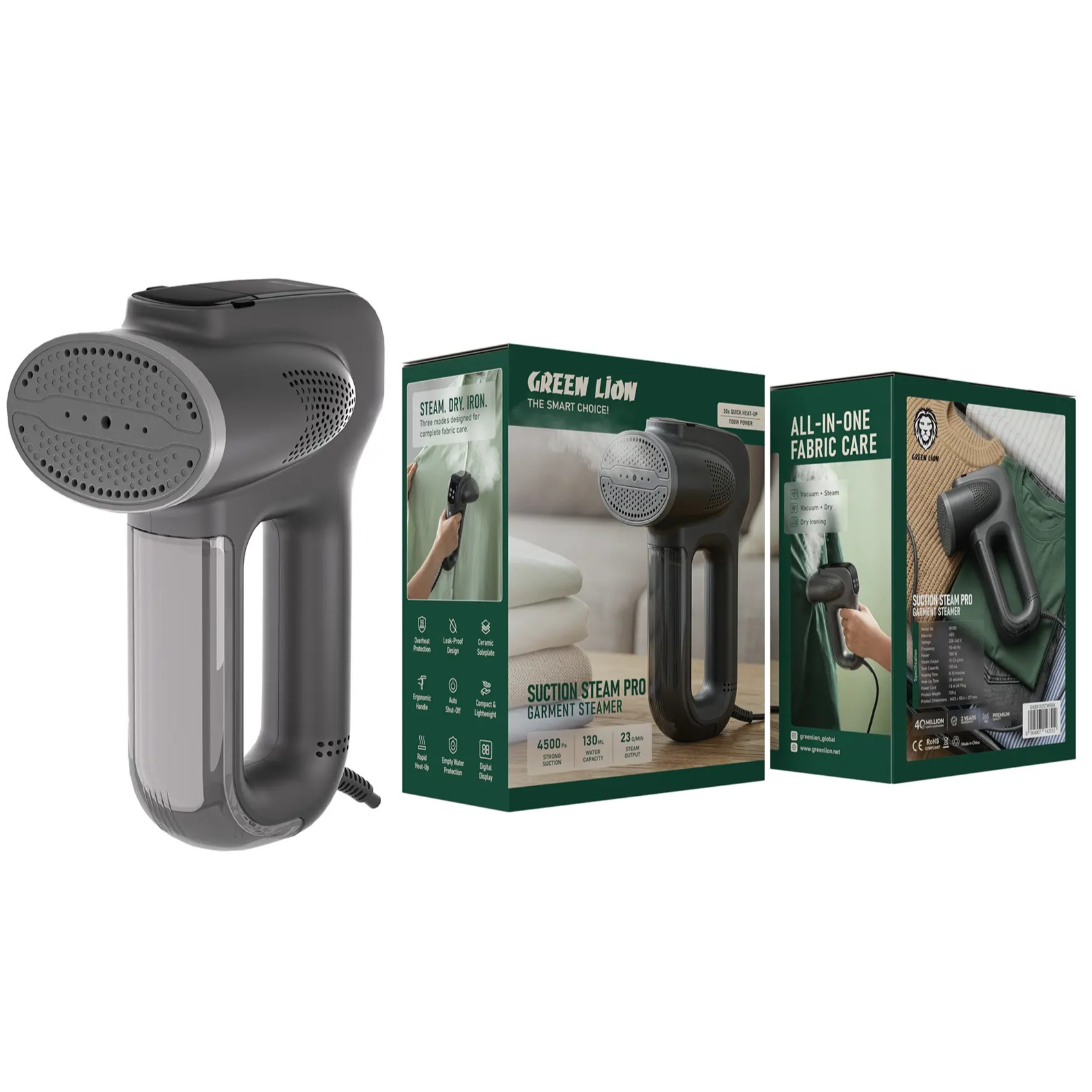Green Lion Suction Steam Pro Garment Steamer