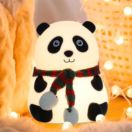 Cute Panda Silicone Night Lamp – 7-Color LED Rechargeable Night Light
