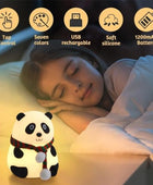 Cute Panda Silicone Night Lamp – 7-Color LED Rechargeable Night Light