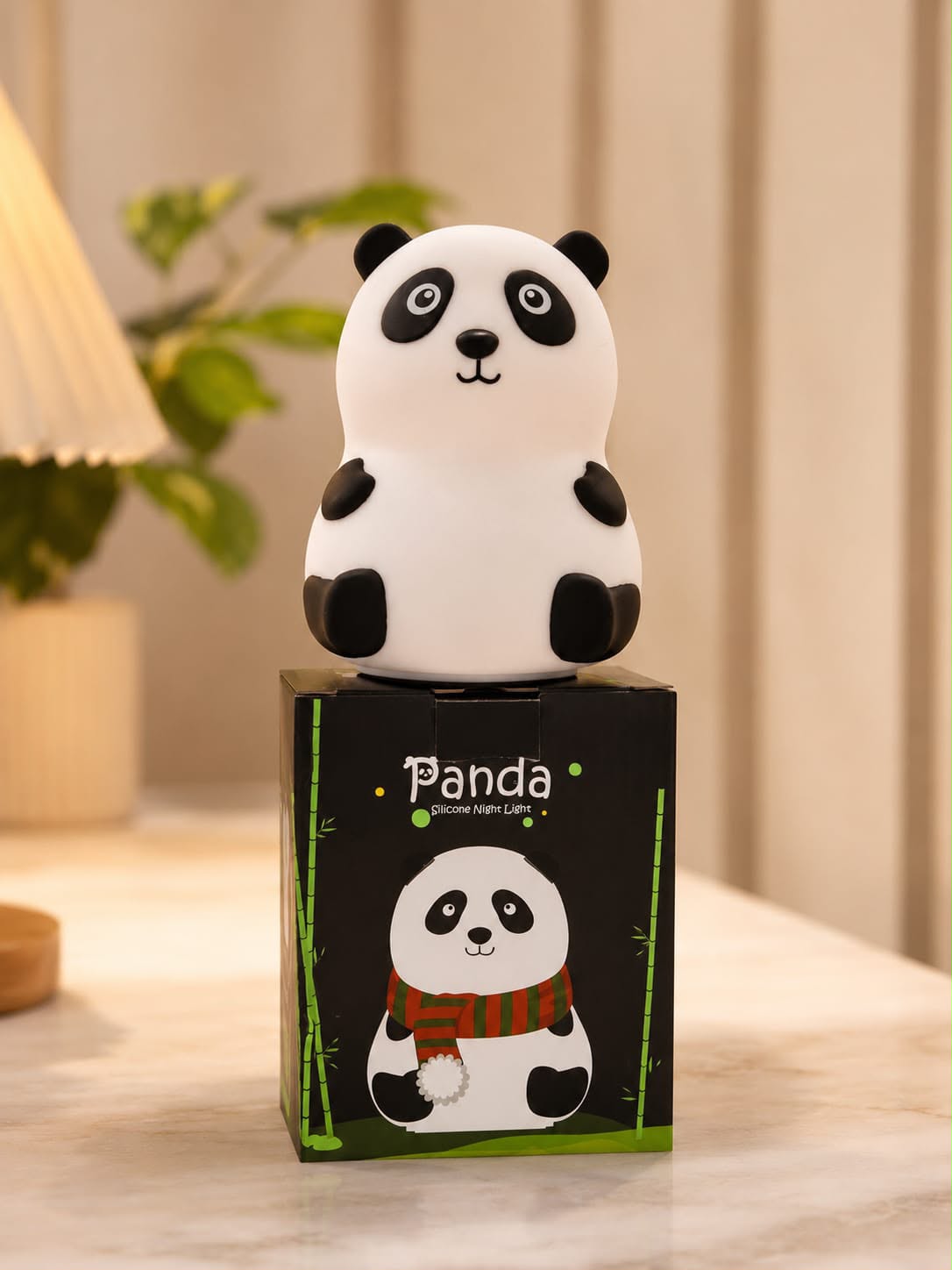 Cute Panda Silicone Night Lamp – 7-Color LED Rechargeable Night Light